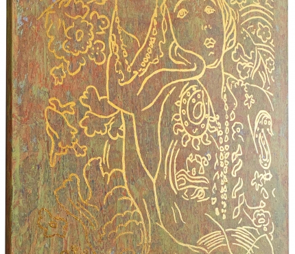 Hommage à Matisse, Acryl u. Gold a. Lwd, 70x100 cm