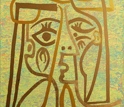 Hommage à Picasso4,  Acryl u. Gold a. Lwd, 50x70 cm